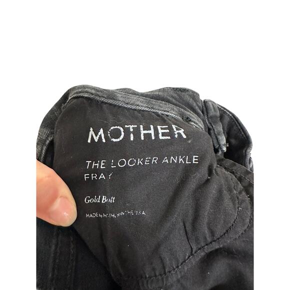 Mother The looker ankle fray black distressed jeans leopard size 24‎ - Picture 5 of 6